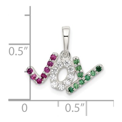 Sterling Silver CZ Joy Pendant – view 5