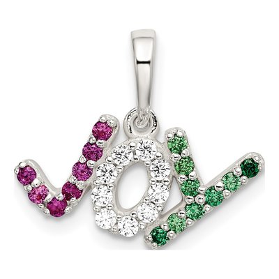 Sterling Silver CZ Joy Pendant