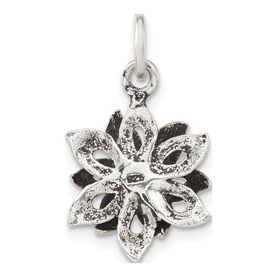 Sterling Silver Antiqued Flower Pendant – view 3