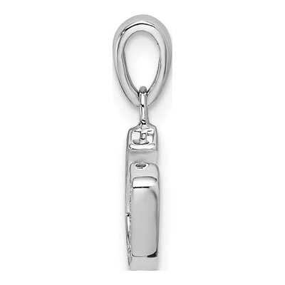 Sterling Silver CZ Horseshoe Pendant – view 3
