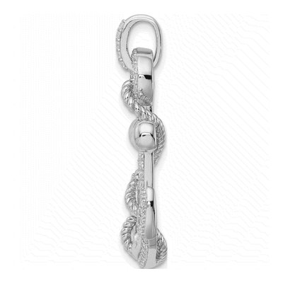 Sterling Silver CZ Anchor Pendant – view 3