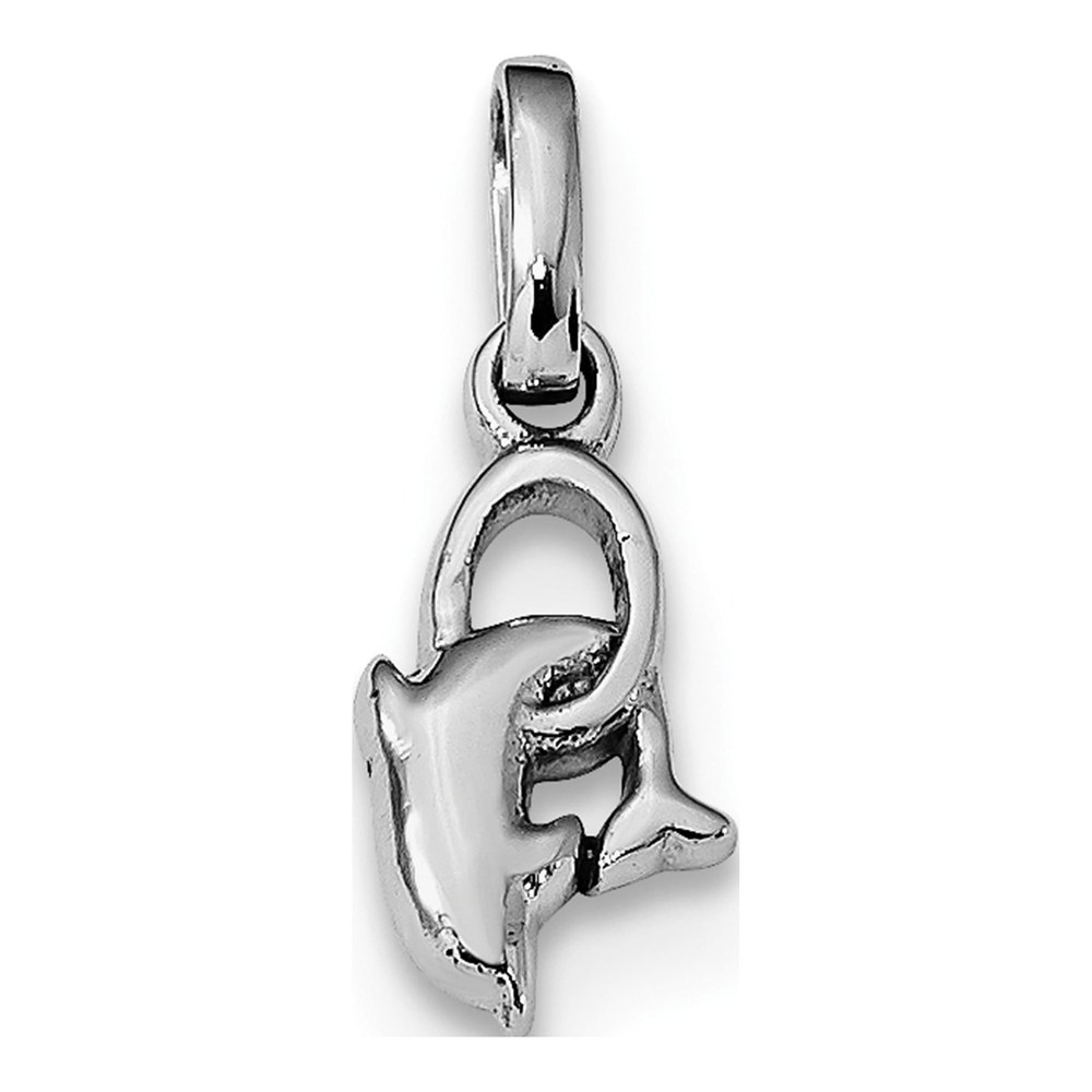 Sterling Silver Dolphin Diving Hoop Charm