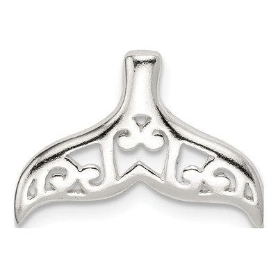 Sterling Silver Whale Tail Slide Pendant