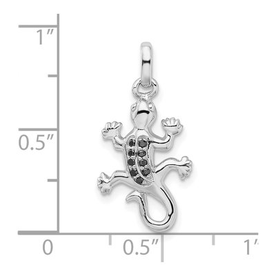 Sterling Silver CZ Lizard Pendant – view 5