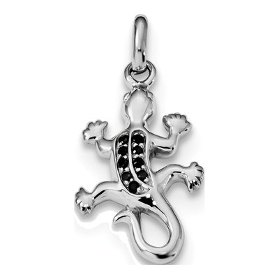 Sterling Silver CZ Lizard Pendant