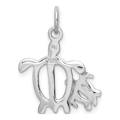 Sterling Silver Turtle Pendant – view 4