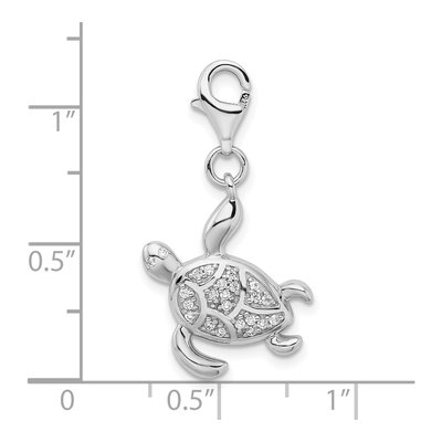 Sterling Silver CZ Sea Turtle Charm – view 5