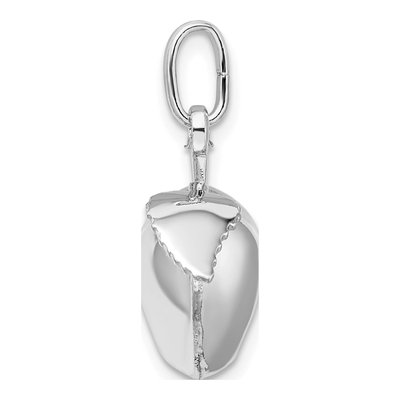 Sterling Silver Puffed Apple Leaf Pendant – view 3