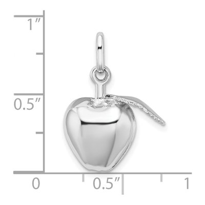 Sterling Silver Puffed Apple Leaf Pendant – view 5