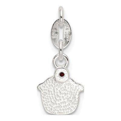 Sterling Silver Garnet Enamel Cupcake Charm – view 4