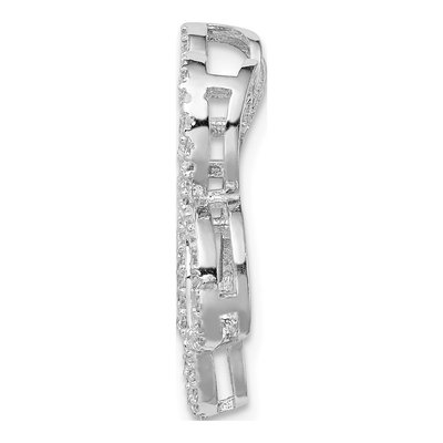 Sterling Silver CZ Paw Print Slide Pendant – view 3