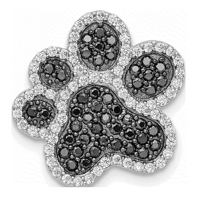 Sterling Silver CZ Paw Print Pendant