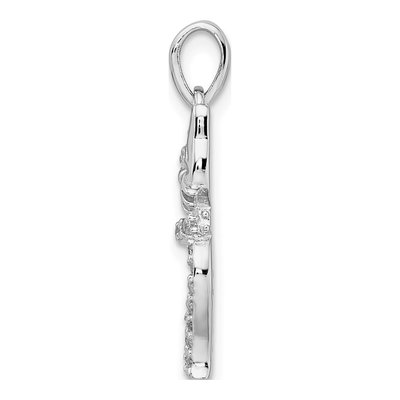 Sterling Silver CZ Cat Pendant – view 3