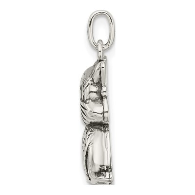 Sterling Silver Antiqued Cat Pendant – view 3