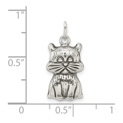 Sterling Silver Antiqued Cat Pendant – view 5