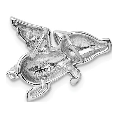 Sterling Silver CZ Flying Pig Slide Pendant – view 4