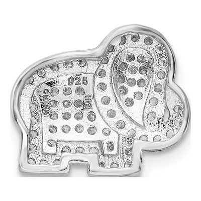 Sterling Silver CZ Elephant Slide Pendant – view 4