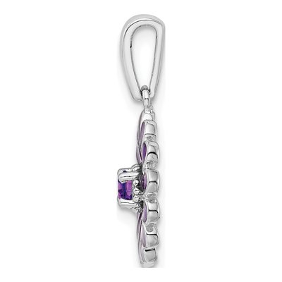 Sterling Silver Amethyst Enamel Pendant – view 3