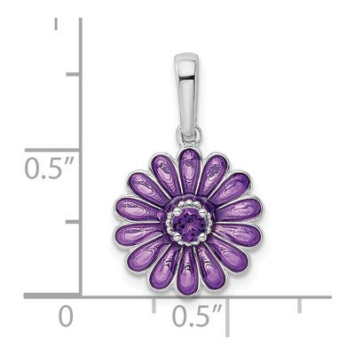 Sterling Silver Amethyst Enamel Pendant – view 5