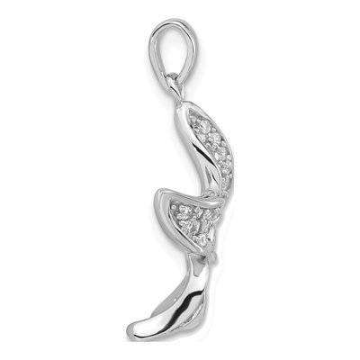 Sterling Silver CZ Flower Pendant – view 2