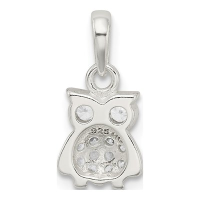 Sterling Silver CZ Owl Pendant – view 4