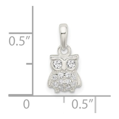 Sterling Silver CZ Owl Pendant – view 5
