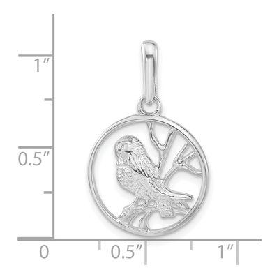 Sterling Silver Bird Circle Pendant – view 4
