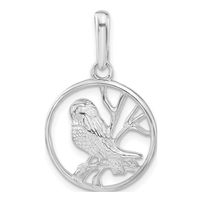 Sterling Silver Bird Circle Pendant