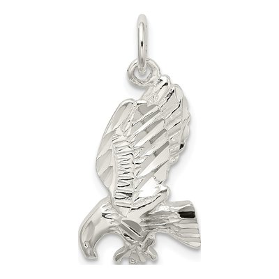 Sterling Silver Diamond-Cut Eagle Pendant