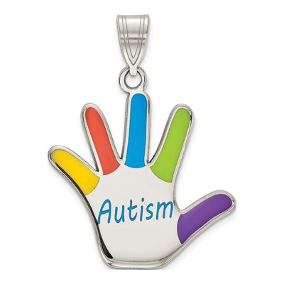 Sterling Silver Autism Handprint Pendant