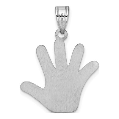 Sterling Silver Autism Heart Handprint Pendant – view 4