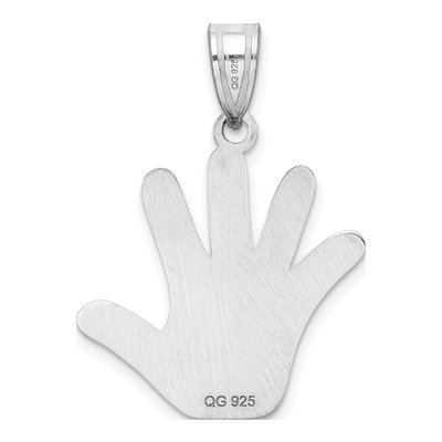 Sterling Silver Autism Puzzle Handprint Pendant – view 4