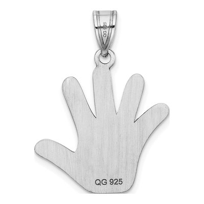 Sterling Silver Autism Awareness Handprint Pendant – view 4