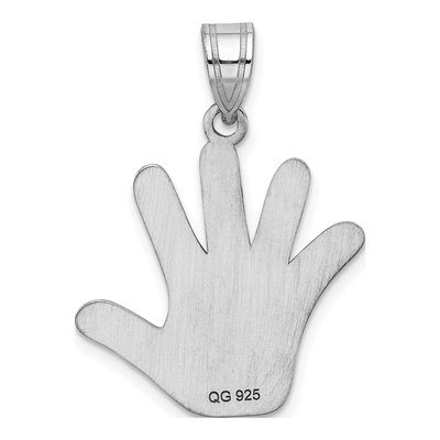 Sterling Silver Autism Awareness Handprint Pendant – view 4