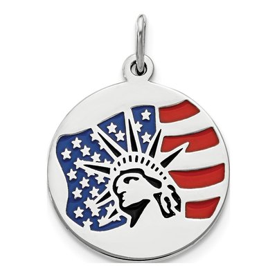 Sterling Silver Statue of Liberty Enamel Charm