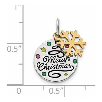 Gold-Plated Sterling Silver CZ Christmas Pendant – view 4
