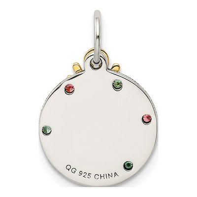 Gold-Plated Sterling Silver CZ Christmas Pendant – view 5