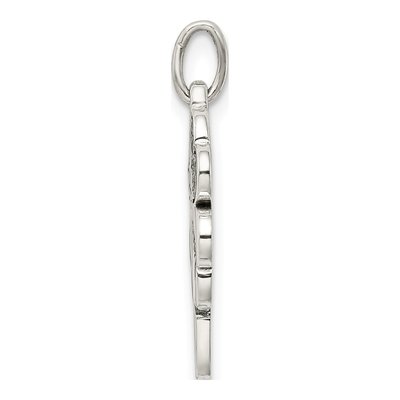 Sterling Silver CZ Enamel Hope Luck Clover Pendant – view 3