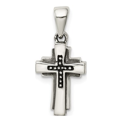 Sterling Silver Antiqued Cross Pendant