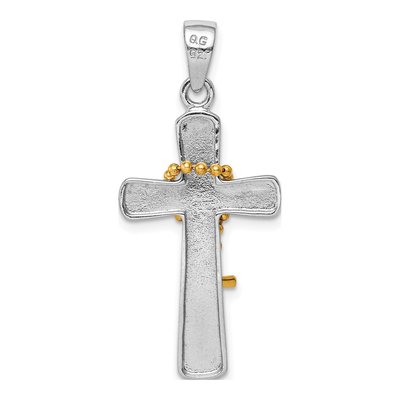 Gold-Plated Sterling Silver Double Cross Pendant – view 4
