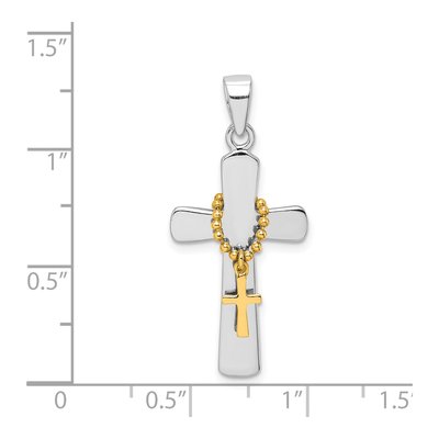 Gold-Plated Sterling Silver Double Cross Pendant – view 5