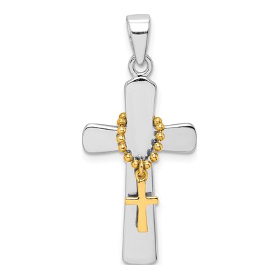 Gold-Plated Sterling Silver Double Cross Pendant