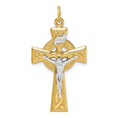 Gold-Plated Sterling Silver INRI Crucifix Pendant