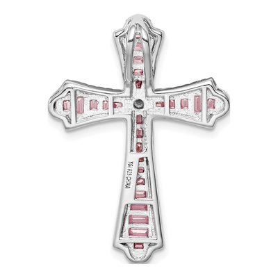 Sterling Silver CZ Cross Slide Pendant – view 4
