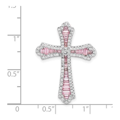 Sterling Silver CZ Cross Slide Pendant – view 5