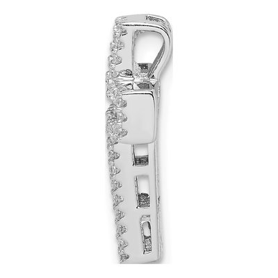 Sterling Silver Pink CZ Cross Slide Pendant – view 3