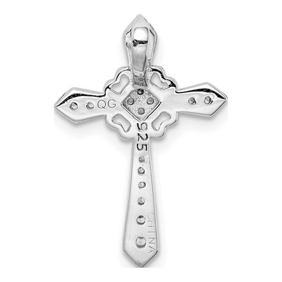 Sterling Silver CZ Cross Slide Pendant – view 4