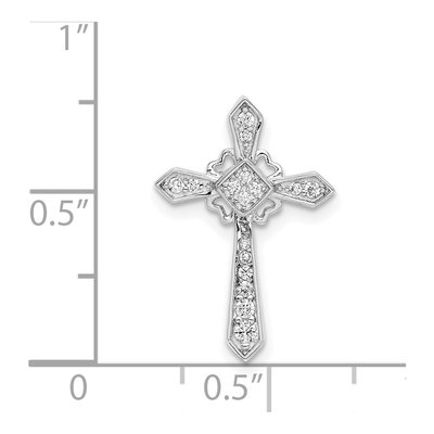 Sterling Silver CZ Cross Slide Pendant – view 5