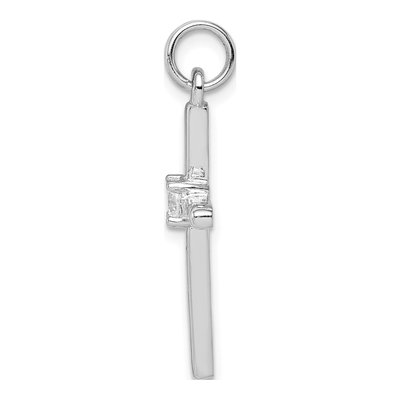 Sterling Silver CZ Cross Pendant – view 3