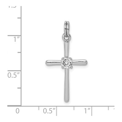 Sterling Silver CZ Cross Pendant – view 5